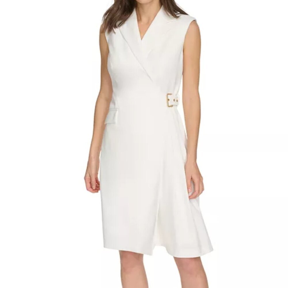 Calvin Klein Women's Faux-Wrap Coat Dress. Sz: 8
